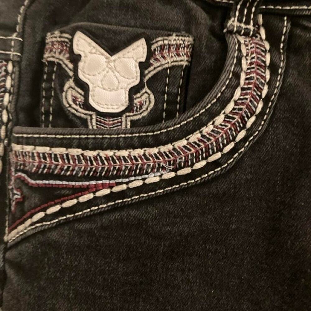Rock revival black jeans with - Picture 2 of 6